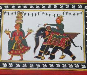 Traditional Indian Art in Acrylic stretched on Canvas