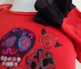 Ruffled Onesie Skull Art Glow In The Dark