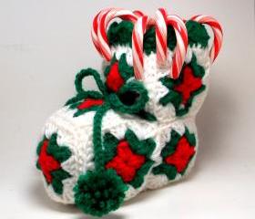 Christmas Decoration Crocheted Candy Stocking