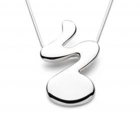 Worm - Handmade Sterling Silver Pendant by Purplefish Designs