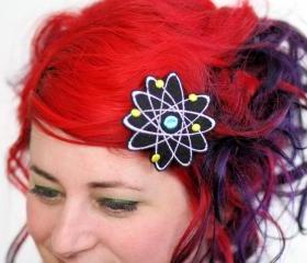 Atom Hair Clip, Boron, Science Geek Barrette, Black