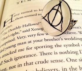 Deathly Hallows Antiqued Bronze Book Page Ring