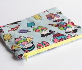 Zipper Pouch - Kimono Girls