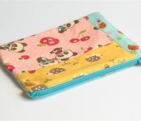 Patchwork Pouch - Hedgehogs and Pandas
