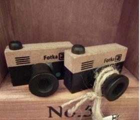 NEW 2 Small vintage LOMO Camera wood stamp