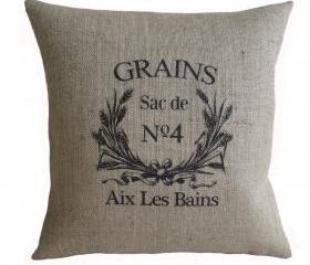 Vintage French Grain Sack Pillow Cover 