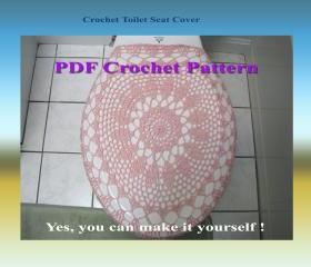 Crochet Pattern - Toilet Seat Cover for Both Standard and Elongated Toilet Seats (8VC2012)