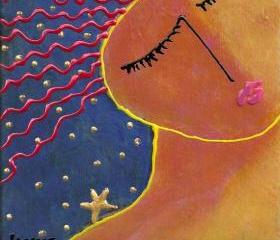 Hand Painted Ceramic Tile Wish Upon a Star Painting