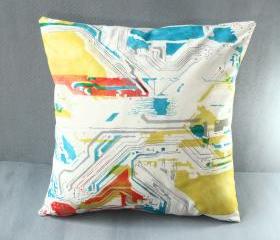 Funky circuit board pillow