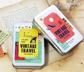 New Vintage Travel Sticker in iron case