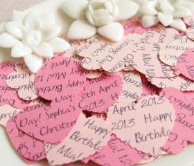 500 x Personalised Pink Confetti - 4 Shapes to Choose - Great for Baby Showers, Christenings, Birthdays