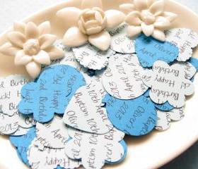 500 x Personalised Blue Confetti - 4 Shapes to Choose - Great for Baby Showers, Christenings, Birthdays