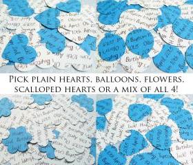 200 x Personalised Blue Confetti - 4 Shapes to Choose - Great for Baby Showers, Christenings, Birthdays