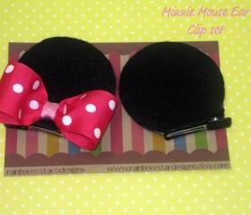 Minnie Mouse Ear Clips 