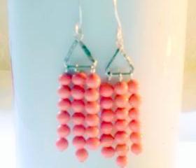silver triangles with melon beads