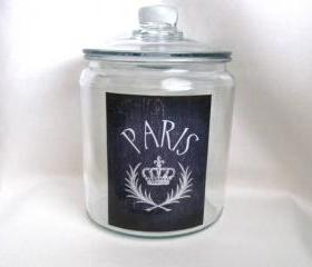 Paris Jar, French Decor, French Country Home, Cookie Jar, Cottage Decor