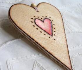 Wood Heart-on-a-Card - hanging wooden heart ... weddings, anniversarys, celebrations, personalized love token