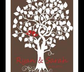 Wedding signature tree, wedding guestbook alternative, 16x20 75 signatures 