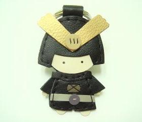 Eiji the Samurai leather charm ( Black )
