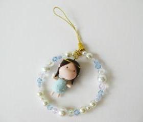 Mantou Angel Keychain Clay ( Light Blue )