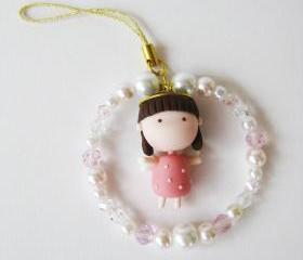  Mantou Angel Keychain Clay (Peach)