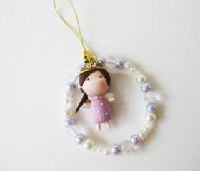  Mantou Angel Keychain Clay ( Purple )