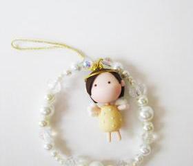 Mantou Angel Keychain Clay ( Yellow )