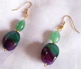  Green Aventurine Agate Earring handmade jewelry