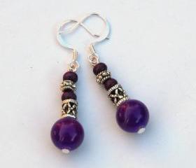 Bali SIlver an Purple earrings