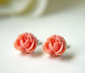 Sale. Petite Pink Rose Post Earrings. Children's Earrings