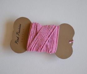 Hand-dyed Solid 100% Cotton Twine / Petal Pink