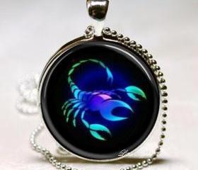 Libra Scorpio Sagittarius September October November December Zodiac Signs Glass Tile Pendants Keychain