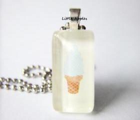 Ice Cream Rectangle Glass Tile Pendant Toy Box