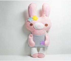 Little Pink Rabbit - doll pattern, felt doll, PDF