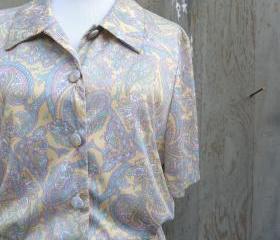 1960s Paisley Shirt Dress