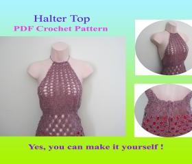 Crochet Pattern - Halter Top (15VC2012) - Perfect for Warm-weather Wear