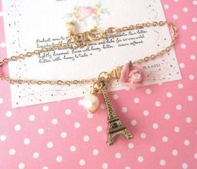 Amour Pour Eiffel Bracelet - 14K Gold-filled, Mini 3D Eiffel Tower