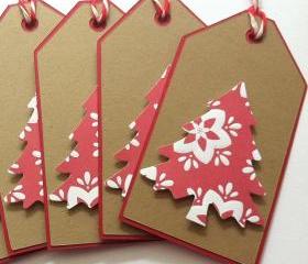 Christmas Gift Tags - Kraft Christmas Tree Gift Tags - Set of 6