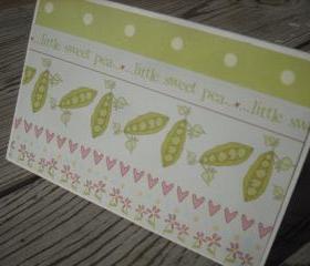 ➽ ➽ SALE ➽ ➽ Handmade Little Sweet Pea baby congratulations greeting card