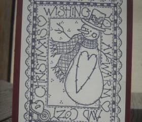 ➽ ➽ SALE ➽ ➽ Handmade Christmas card, Handmade Snowman card