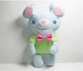 Little Blue Mouse - doll pattern, felt doll, PDF