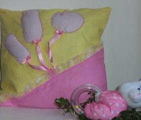 Decorative cover for pillows for baby girl - 12 x 12