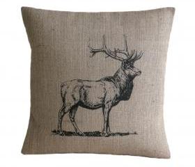 Vintage Stag Deer Pillow Cover 
