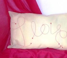 Decorative cover for pillows "I love.." - 20 x 12 inch