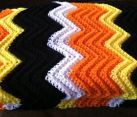 Halloween Crocheted Baby Blanket - Ripple Afghan