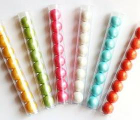 8 Gumball Tube Favors Pre-Filled with Your Choice of Shimmer/Solid Gumballs 