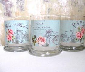 French Candle Holder, Cottage Decor, Bicycle, Paris Decor