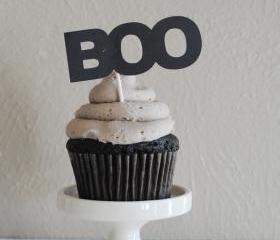 BOO - Halloween Cupcake Toppers