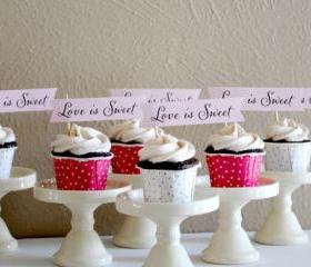 Love is Sweet - Mini Cupcake Banners