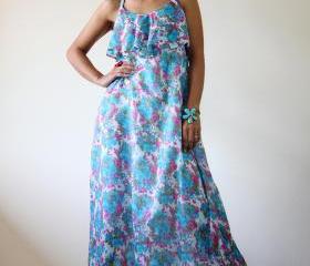 Casual Maxi Dress Floral Bohemian Cocktail Summer Dress: Sunny Dreams Collection